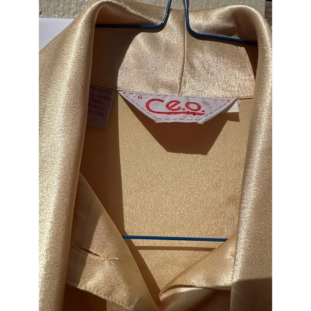 CEO polyester women's long sleeve, soft, gold, medium size - Picture 2 of 8